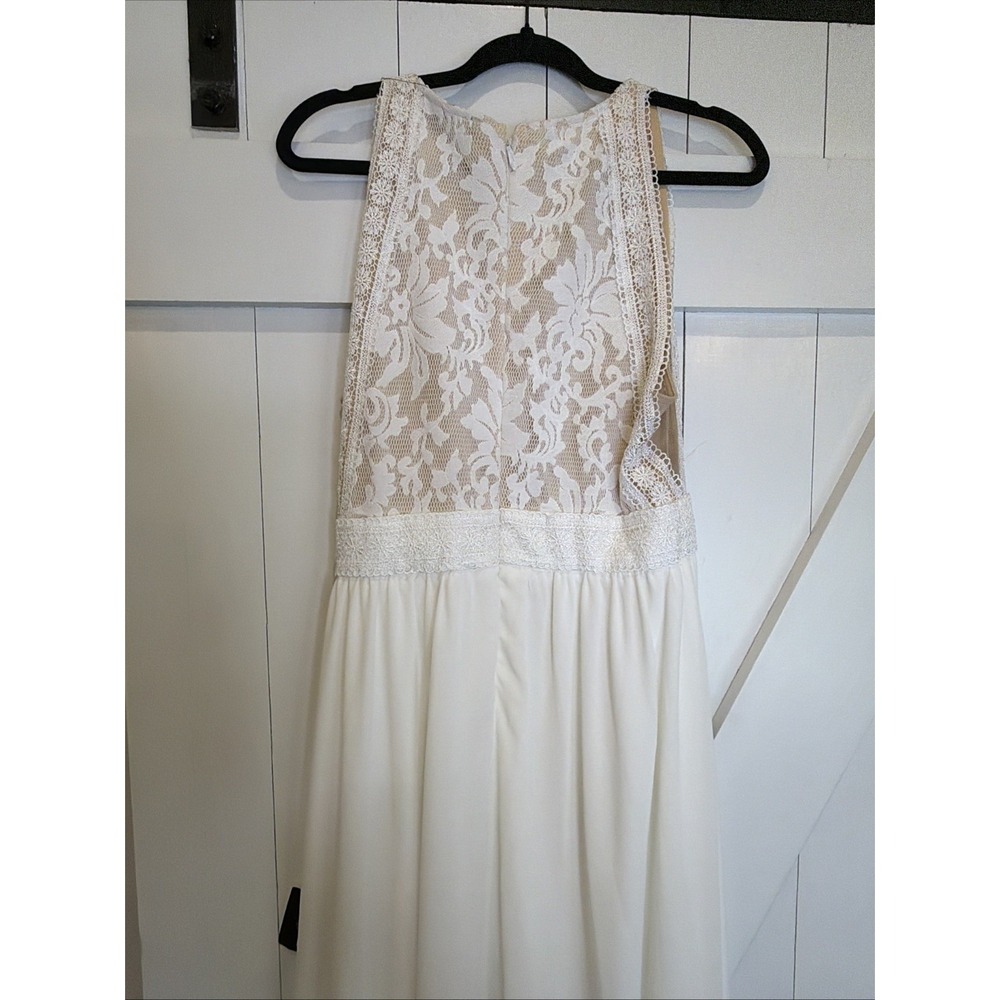 NWT Lulu's Forever and Always White Nude Lace Maxi Dress Bridal Gown Wedding L - Picture 10 of 10